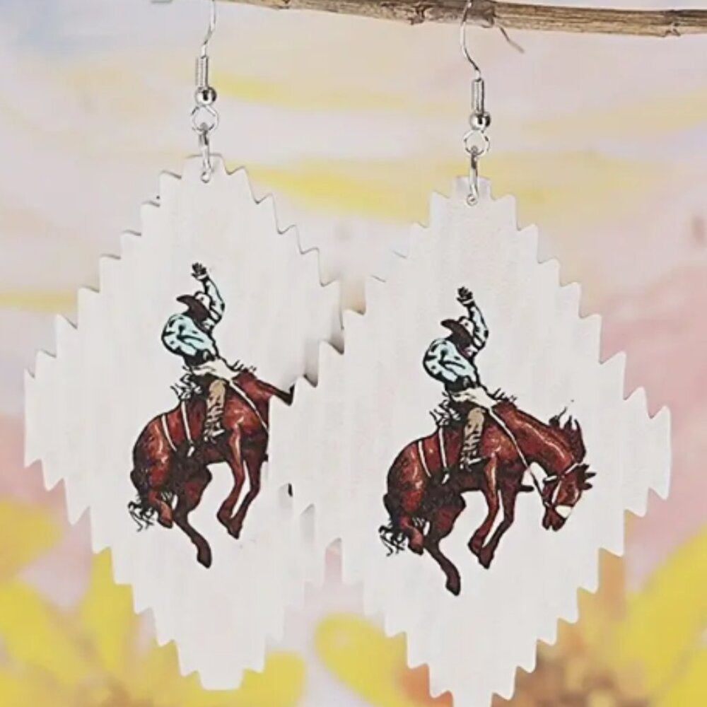 Vintage Riding Cowboy Earrings
